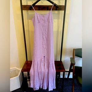 Lilac purple Forever 21 maxi dress with mother of pearl buttons